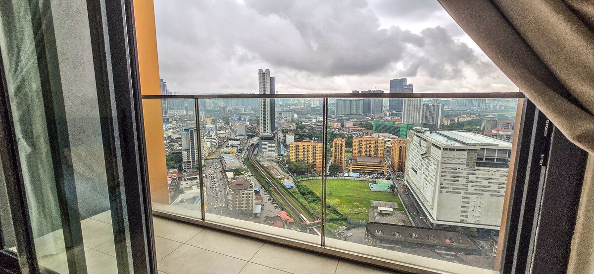WY apartment balcony view across central Kuala Lumpur